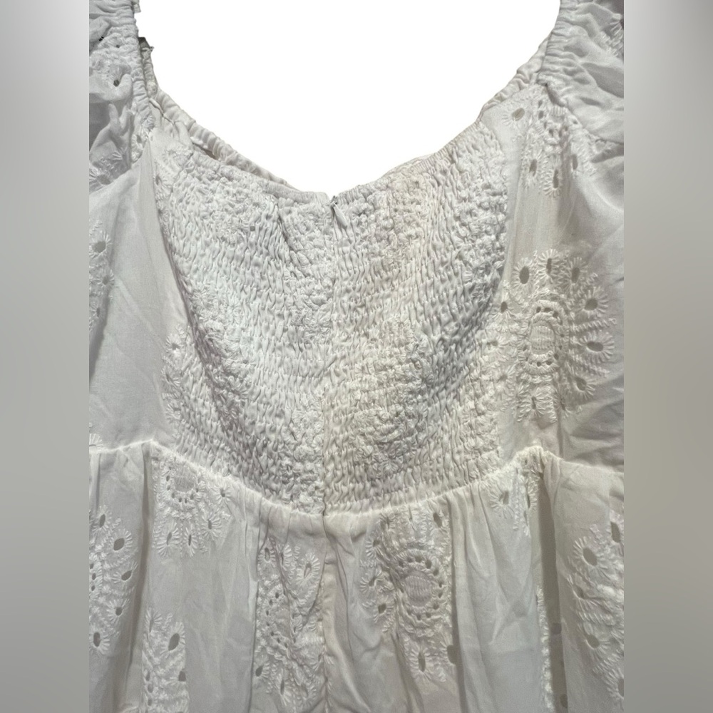 Princess Polly Lavine Babydoll Eyelet Mini Dress White Flared Sz US 6 NWT - Picture 7 of 9